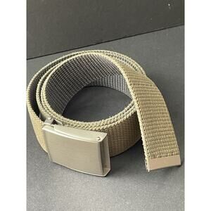 Mens Khaki Web Belt Military Style Nylon Adjustable One Size Casual Workwear